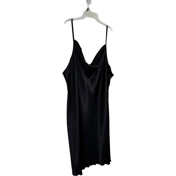 Bebe Dress 3X Black Slip Midi Cowl Neck Satin Style Plus Size Made in USA NWT - Picture 3 of 14